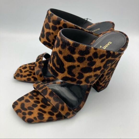 Saint Laurent OAK WOMENS PONY PRINT SANDAL SZ 36 US 6 - Picture 9 of 13